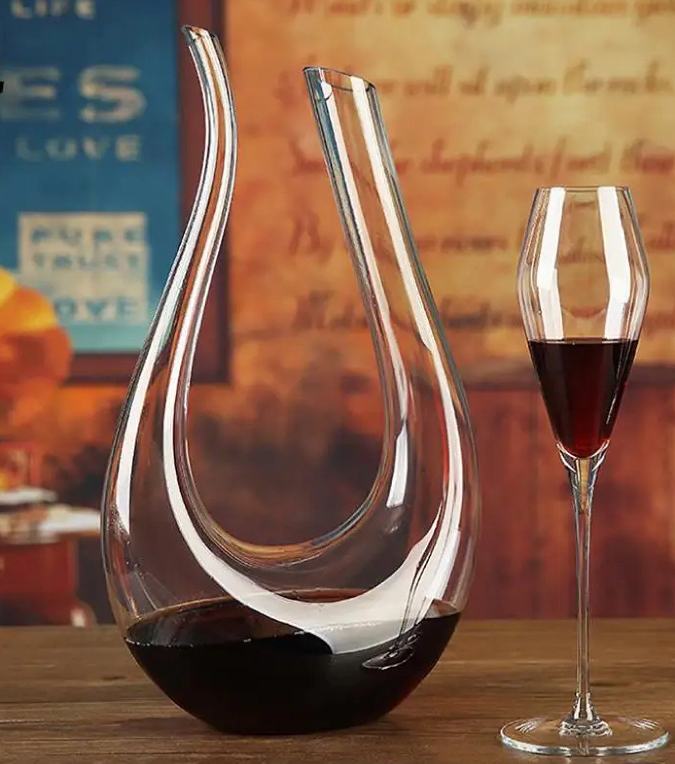 Crystal U-shaped Wine Decanter